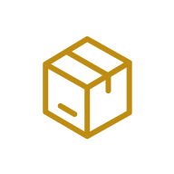 Box icon representing packaged delivery.