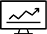 icon of a computer monitor displaying an upward-trending line graph
