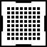 white line icon of a square grid pattern representing a processor or chip