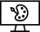 icon of a computer monitor displaying an artist's palette and paintbrush