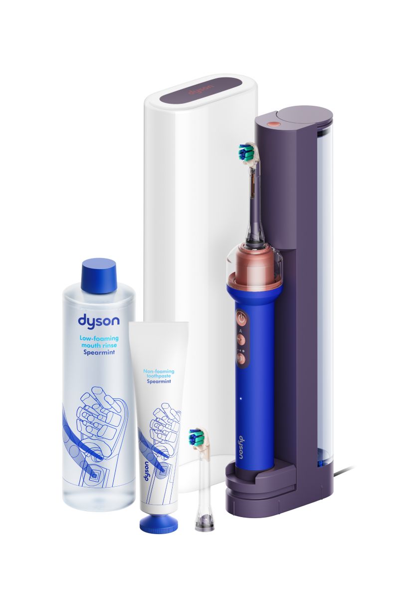 Dyson CameraJet electric toothbrush with flosser in Ceramic Pink
