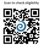 QR Code. Scan to check eligibility.