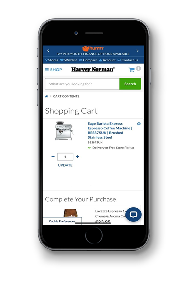 Harvey Norman shopping cart